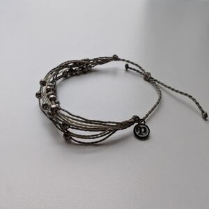 Pura vida gray silver beads bracelet